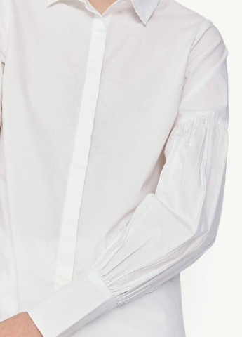 Белая кэжуал рубашка однотонная Stradivarius