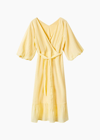 Желтое кэжуал платье на запах Orsay однотонное