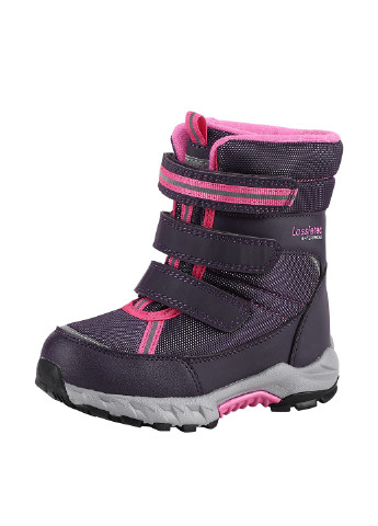 Детские темно-фиолетовые зимние кэжуал ботинки светоотражающие детали для девочки