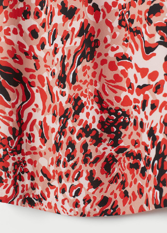 Темно-червона кежуал сукня H&M з абстрактним візерунком