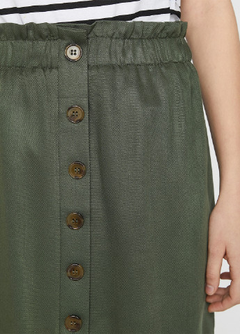 Зеленая кэжуал однотонная юбка KOTON а-силуэта (трапеция)
