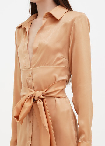 Бежевое кэжуал платье рубашка Vicolo однотонное