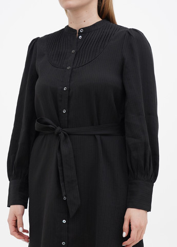 Черное кэжуал платье рубашка S.Oliver однотонное