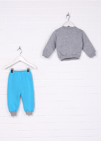 Серо-голубой демисезонный комплект (кофта, брюки) zem baby