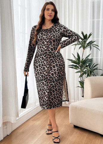 Комбінована кежуал сукня SHEIN леопардовий