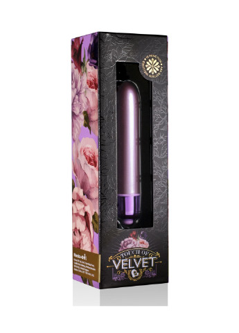 Вибропуля RO-90mm Touch of Velvet Soft Lilac матовая, 10 режимов работы, на батарейке Rocks-Off (251251024)