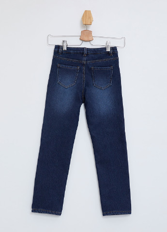 Синие демисезонные прямые джинсы DeFacto