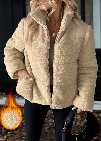 Світло-бежева зимня куртка SHEIN