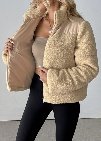 Світло-бежева зимня куртка SHEIN