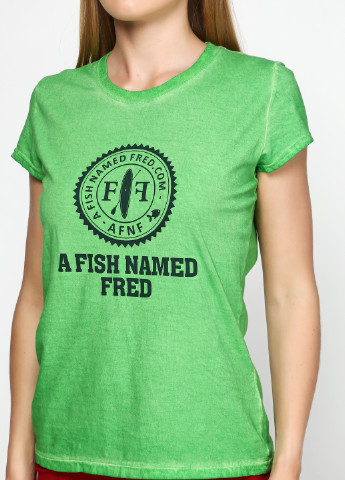 Зеленая летняя футболка A Fish Named Fred