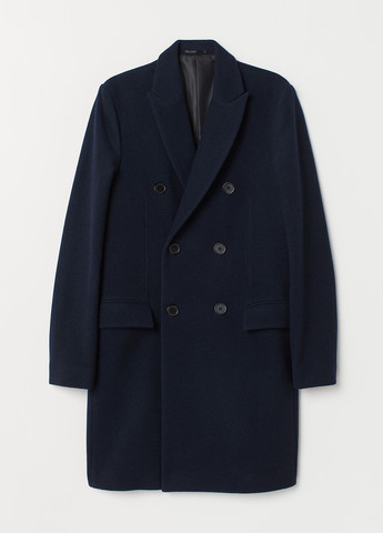 Темно-синє демісезонне Пальто двобортне H&M