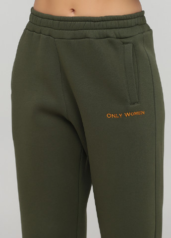 Оливковые спортивные зимние прямые брюки Only Women