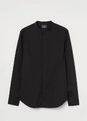 Черная кэжуал рубашка H&M