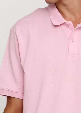 Розовая футболка-поло для мужчин H&M однотонная