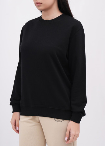 Чорний світшот EQUILIBRI однотонний без декору (341745031)