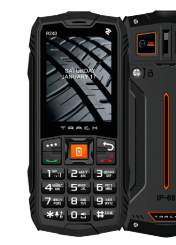 Мобільний телефон R240 (2020) Track Black (680576170101) 2E (203978560)