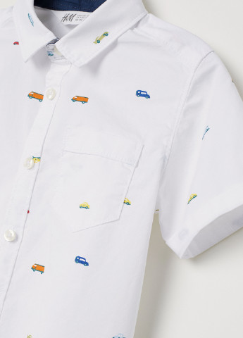 Белая кэжуал рубашка с рисунком H&M