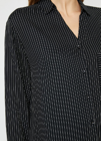 Сорочка KOTON смужка чорно-біла кежуал віскоза