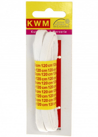Шнурки белые, 120 см KWM (222620331)