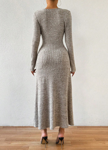 Сіро-бежева кежуал сукня годе SHEIN меланжева