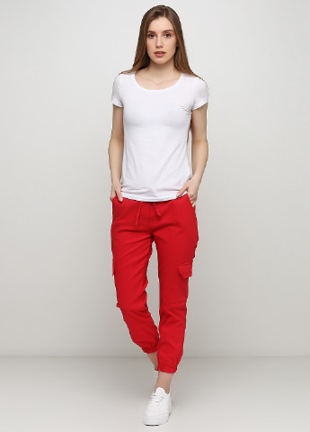 Красные кэжуал демисезонные карго брюки Made in Italy