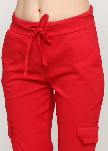 Красные кэжуал демисезонные карго брюки Made in Italy