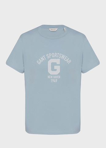 Голубая летняя футболка Gant