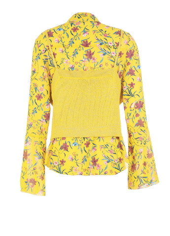 Жовтий демісезонний комплект (блуза, жилет) Only