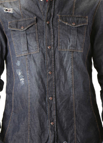 Темно-синяя джинсовая рубашка с градиентным узором Made in Italy