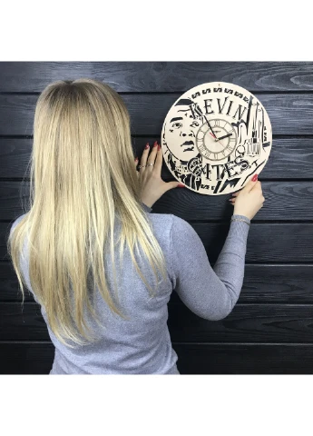 Безшумний настінний годинник з дерева «Кевін Гейтс» 7Arts (253566994)