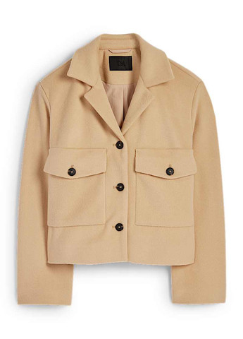 Пісочне Кежуал напівпальто однобортне C&A однотонне