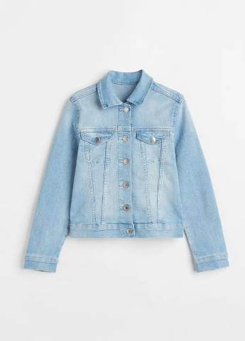 Голубая демисезонная джинсовая куртка для девочки H&M