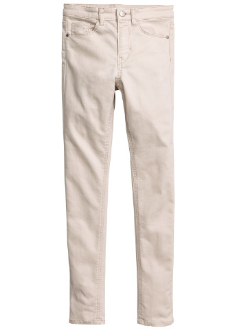 Бежевые кэжуал летние зауженные брюки H&M
