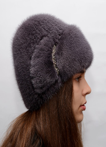 Зимняя женская норковая шапка из вязаного меха Меховой Стиль Лобик (199429252)