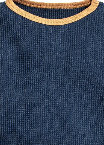 Лонгслів,темно-синій-коричневий, H&M (255192005)