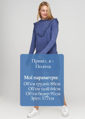 Синее кэжуал платье платье-свитер Made in Italy меланжевое