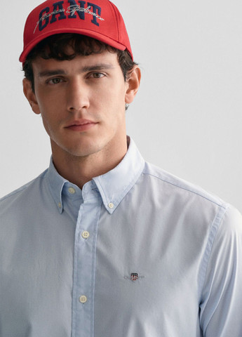 Голубой кэжуал рубашка однотонная Gant