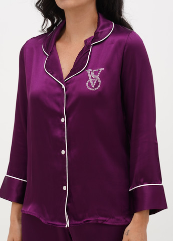 Фиолетовая всесезон пижама (рубашка, брюки) рубашка + брюки No Brand