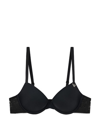 Чёрный бюстгальтер Emporio Armani с косточками полиамид