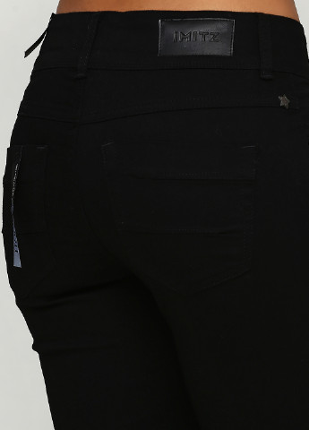 Черные демисезонные зауженные джинсы Imitz