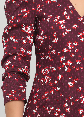 Бордова кежуал сукня H&M з квітковим принтом