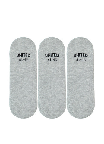 Серые носки (3 пары) UNITED4 однотонные (329059795)