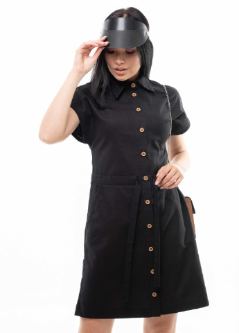 Черное кэжуал платье дорин пл 1621 черный Ри Мари однотонное