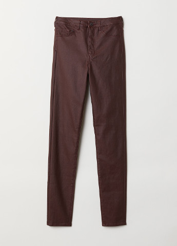 Темно-бордовые джинсовые демисезонные зауженные брюки H&M
