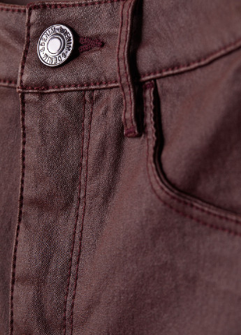 Темно-бордовые джинсовые демисезонные зауженные брюки H&M