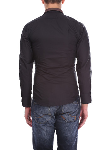 Черная кэжуал рубашка однотонная College Social с длинным рукавом