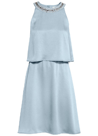Голубое коктейльное платье для беременных H&M однотонное