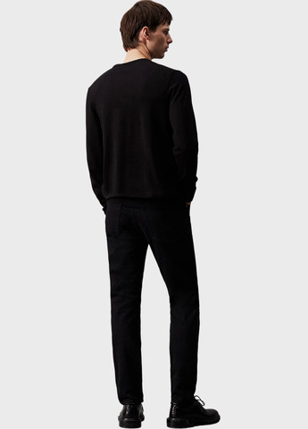 Черный свитшот Calvin Klein однотонный вышивка (344509030)