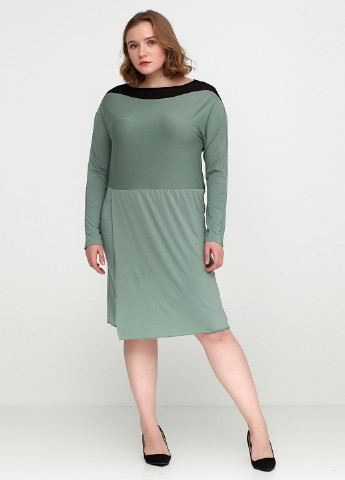 Серо-зеленое кэжуал платье Mint & Berry однотонное
