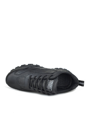 Чорні Осінні чоловічі кросівки шкіряні чорні на шнурках Fashion